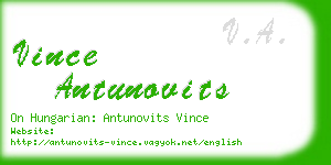 vince antunovits business card